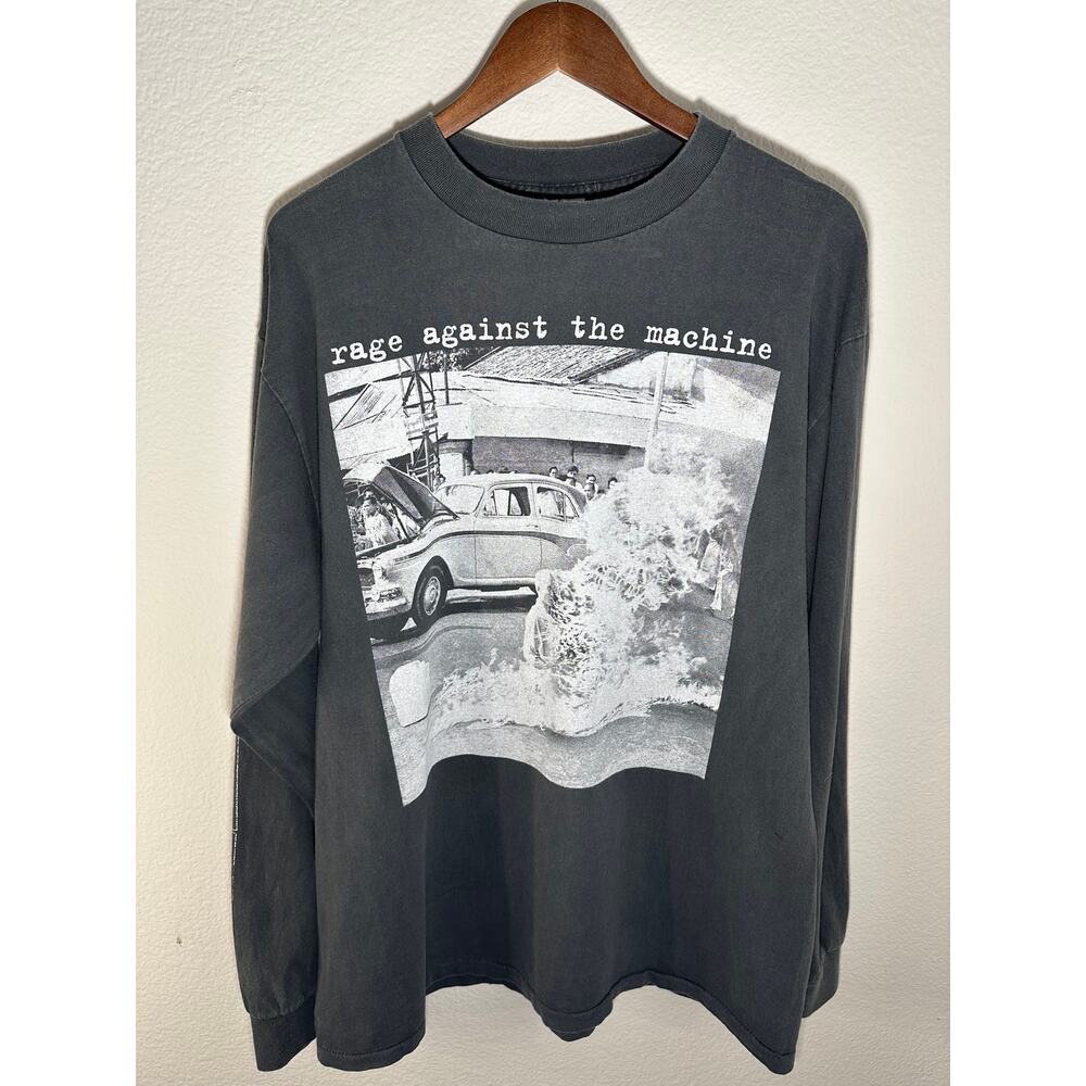 Rage Against the Machine Washed Vintage Reprint Oneita Tag Long Sleeve T-shirt